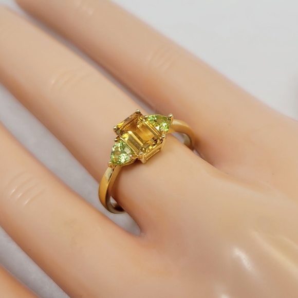 14k Filled Citrine & Peridot Ring - Picture 2 of 12